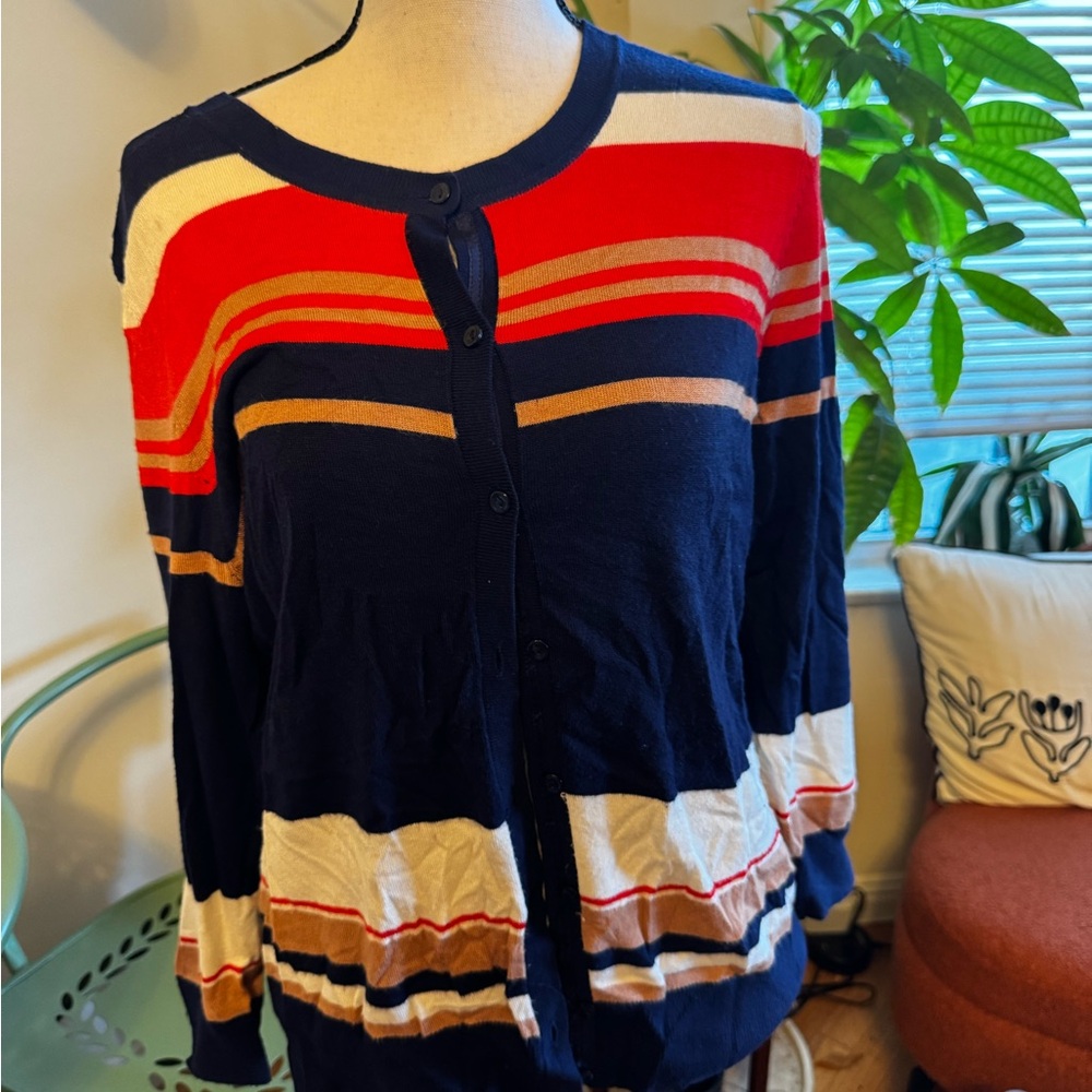 Halogen Multicolor Striped Cardigan